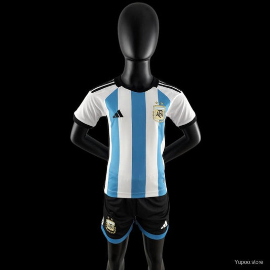 Jersey Adidas Selección Nacional de Argentina Local Niño Mundial Kit 2022