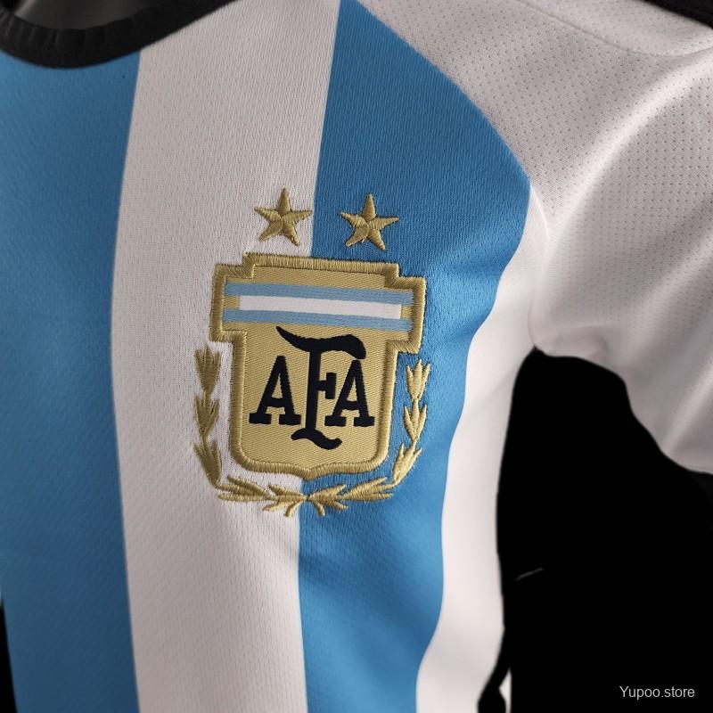 Jersey Adidas Selección Nacional de Argentina Local Niño Mundial Kit 2022