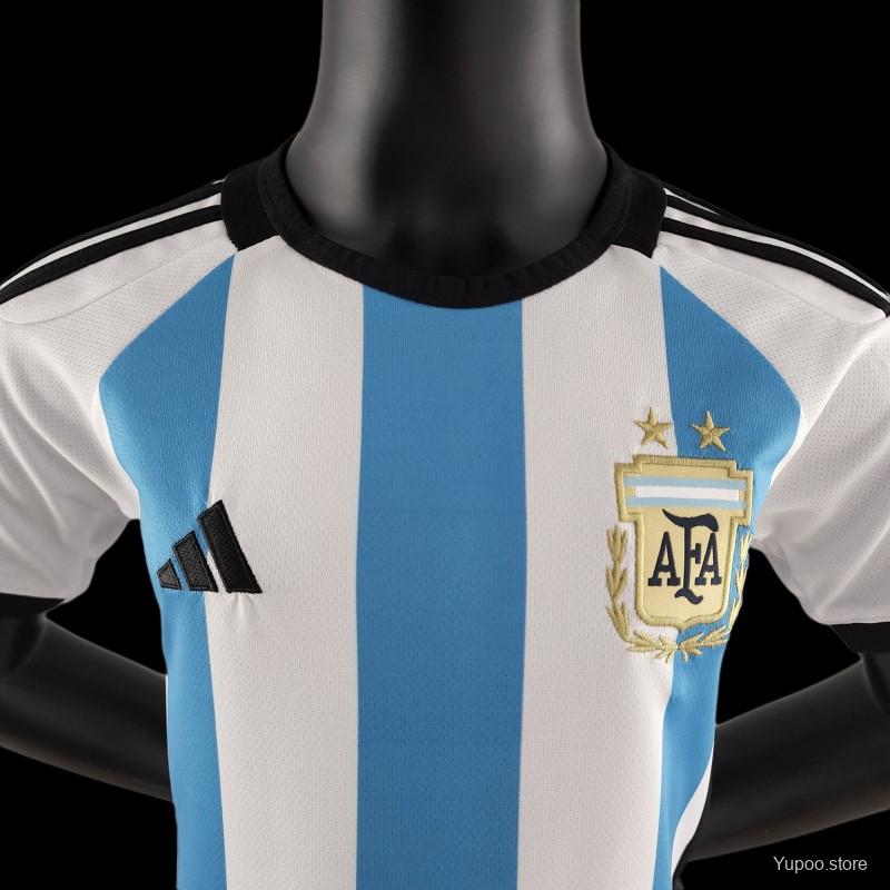 Jersey Adidas Selección Nacional de Argentina Local Niño Mundial Kit 2022